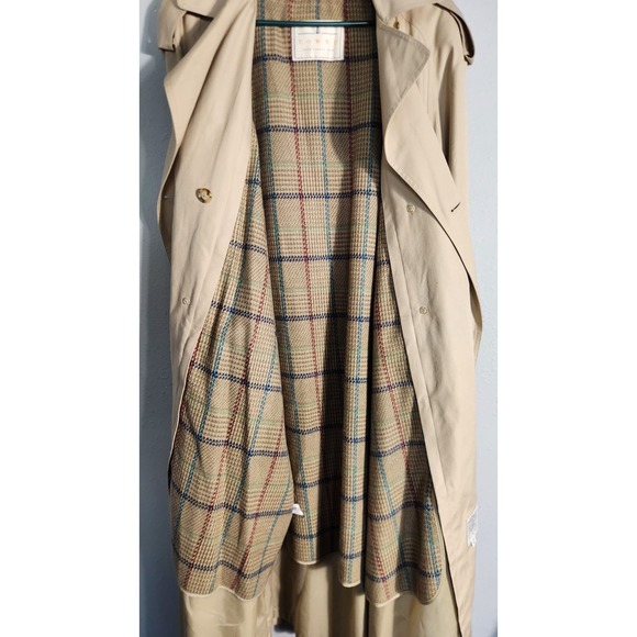 London Fog Trench Coat Women's 18R Beige Overcoat Rain Jacket Lining Vintage - Picture 5 of 6